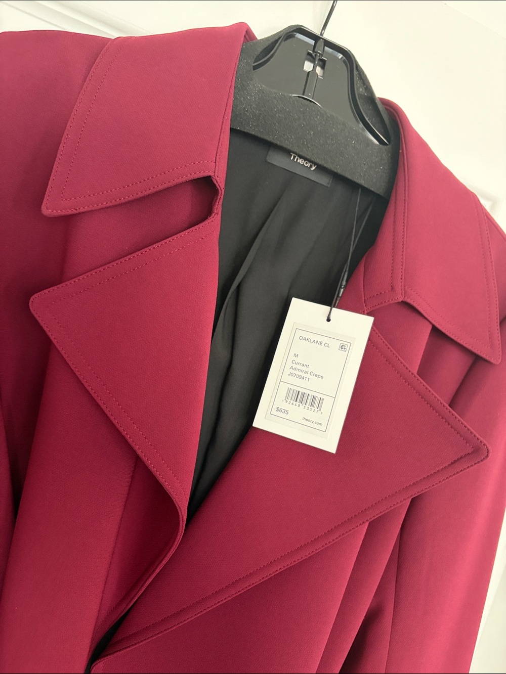 Theory Women's Berry Red Trench Coat
